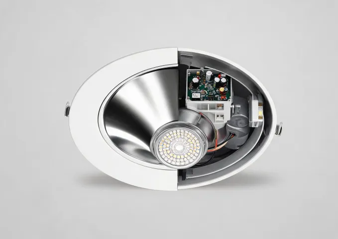 Recessed commercial downlight optical detail